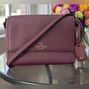 Kate Spade Burgandy Shoulder Bag with Storybook Lining